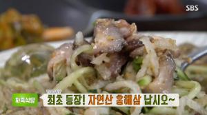 ‘생방송 투데이-자족식당’ 최초 등장! 자연산 홍해삼…전복해삼물회+홍해삼물회 맛집