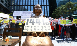 수요집회, 28년만에 소녀상 앞서 못한다…보수단체 선점