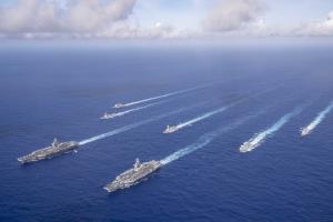 미국 항모 2척, 또 필리핀해 합동작전…중국 압박? 북한 압박?