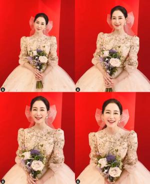 "결혼은 혼자 하는 걸로"…김하영, 웨딩드레스 입고 미모 과시