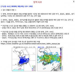 기상청, 곡성-담양-순창-광주 강수량 발표…&apos;침수 유의&apos;