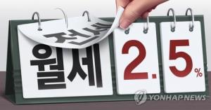 오늘부터 전세보증금 1억원 월세 전환시 33만4천원→20만8천원…전월세전환율 4.0%→기준금리 0.5%+2%