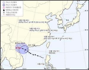 제 16호 태풍 낭카, 중국 잔장 해상…기상청 예상 이동 경로 보니