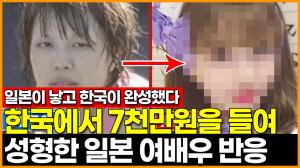 한국에서 7천만원을 들여 성형한 일본 여배우 반응