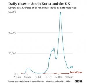 BBC, 코로나19 방역 5단계 정책 중 1단계 &apos;대비&apos;와 2단계 &apos;검사와 역학조사&apos;에 한국 사례 소개