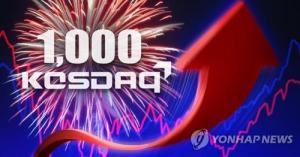 [증시] 코스닥지수 1,000선 돌파…2000년 &apos;IT 버블&apos; 이후 처음 &apos;천스닥&apos;