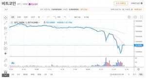 비트코인 다시 폭락…30여분 사이에 400만원 하락해 7200만원도 무너져