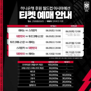 2022 카타르월드컵 2차예선 티켓 예매 일정 확정…가격 및 예매처는?