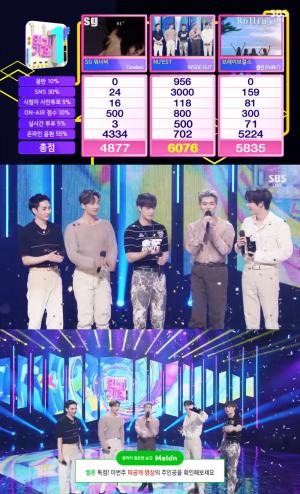 "SNS 점수 만점"…뉴이스트, SG워너비-브레이브걸스 제치고 &apos;인기가요&apos; 1위