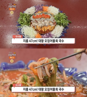 ‘생방송오늘저녁-국수왕’ 하남 대왕 오징어물회 국수 맛집 위치는? 지름 47cm! 면 무한리필!