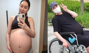 "잘 버텨야 할 텐데"…황신영, 세 쌍둥이 임신 근황보니→결국 휠체어行