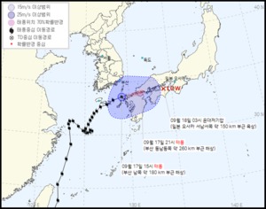 2021 14호 태풍 찬투, 제주도 떠나 부산 이동…일본 오사카서 소멸