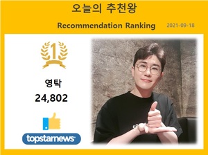 9월 18일 독자추천종합순위 1위 영탁, 2위 방탄소년단에 448표 앞서…3위 뷔·4위 이찬원·5위 김희재