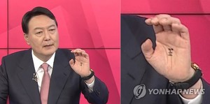 윤석열 손바닥엔 &apos;王&apos;(왕)…홍준표 "이젠 무속인까지 등장", 민주당 "부적이냐…&apos;무당&apos;층 겨냥한 것" 조롱