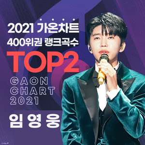 임영웅, 2021 가온 연간차트 400위권 가수별 랭크 곡수 …"남성 솔로 1위 등극한 눈부신 히어로 "