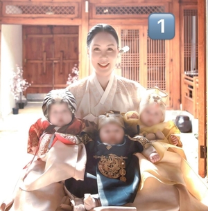 “드디어 사진 나오는 중”…개그우먼 황신영, 세쌍둥이 100일 기념 사진 공개