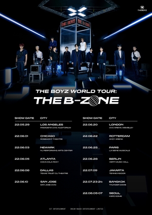 더보이즈, 첫 월드투어 ‘THE B-ZONE’ 자카르타-방콕 공연 추가 확정…피날레는 ‘서울’