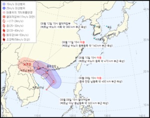 15호 열대저압부 발생…7호 태풍 무란 발달 예정