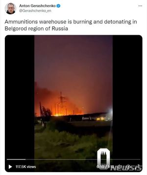 크름반도 이어…&apos;우크라 접경&apos; 러시아 벨고로트 탄약고 폭발