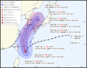 11호 태풍 힌남노, 5일 제주 서귀포-6일 독도 간다…이동 경로 발표