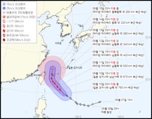 12호 태풍 무이파, 일본 오키나와→대만 이동 예정…경로 보니