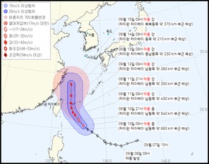 [다음주 날씨] 전국 곳곳 비소식…제12호 태풍 &apos;무이파&apos; 인천에 상륙하거나 서해에서 소멸