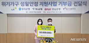 BNK경남은행, 위기가구 생활지원금 5000만원 기탁