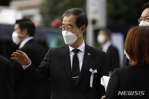 한 총리, 日아베 장례식 참석…기시다 주최 리셉션도 참가