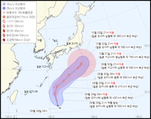 18호 태풍 로키, 일본 오키나와 발생…이동 경로 보니