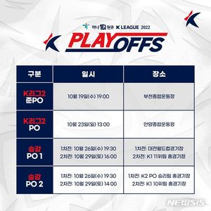 &apos;내가 간다 1부리그&apos; 프로축구 K리그 승강 PO 일정 확정