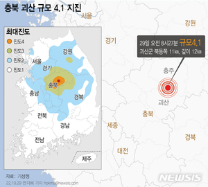 원안위 "충북 괴산 지진, 원전 안전에 영향 없어"