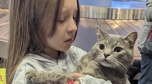 우크라서 생이별한 소녀와 고양이…캘리포니아서 눈물겨운 재회