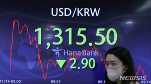 원·달러 환율, 2.4원 내린 1316원에 출발…2거래일 하락