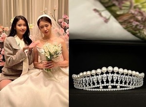 &apos;황재균♥&apos; 지연, 아이유 선물에 감격…진주 티아라 공개