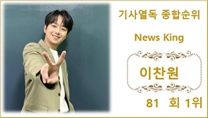 [기사열독 순위] 이찬원 81회째 1위, 박수홍·영탁·임영웅·김희재 TOP5…이종석·아이유·송가인·방탄소년단 지민·방탄소년단 진 뒤이어