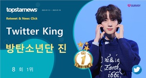 [트위터 리트윗 순위] 방탄소년단 진 8회째 1위, 방탄소년단 지민·임영웅·뱀뱀·마마무 TOP5…방탄소년단 정국·엑소 카이·블랙핑크 리사·지니·문별 뒤이어