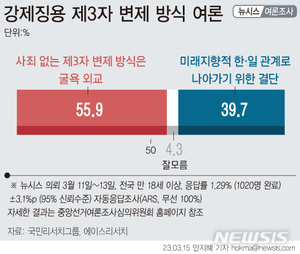 국민 절반 이상, 일본 강제징용 &apos;제3자 변제&apos;에 "굴욕 외교"