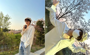 방탄소년단 제이홉, 청순+힙 매력 뽐내며 봄나들이