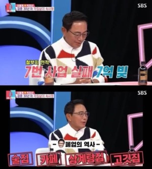 이봉원, 사업 실패로 빚만 7억→"♥박미선 도움 안 받았다"