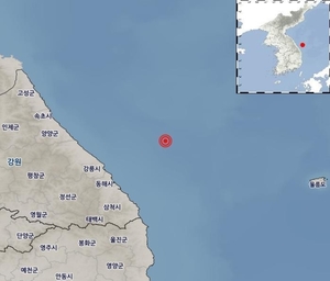 강원 동해시 북동쪽 바다서 규모 4.5 지진…이틀 연속