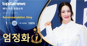 엄정화, 독자 추천 3,697개 받으며 첫 1위…아이유·이동욱·김소연·류수영·김우빈·유리·송혜교·김태희·명세빈 TOP10[독자추천 배우 순위]