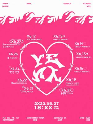 최예나, 두 번째 싱글 &apos;HATE XX&apos; 스케줄 포스터 공개…&apos;컴백 카운트 시작&apos;