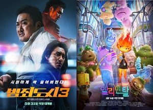 24주차 관객수 2,409,481명…1위 마동석·이준혁 주연 &apos;범죄도시3&apos;(46.9%) 누적 891만명 역대 34위, 2위 &apos;엘리멘탈&apos;(21.3%)[영화 순위]