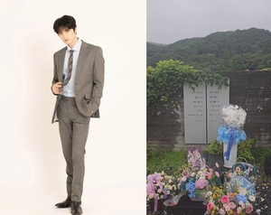 "언제나 가까이에 있으니까"…김재중, 故 박용하 묘소 찾아 추모