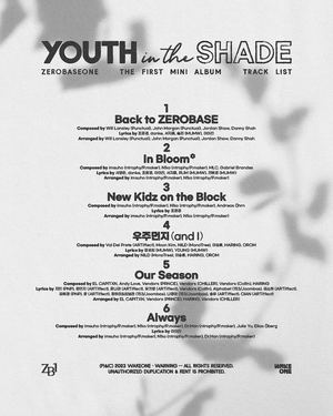 제로베이스원, 데뷔 앨범 ‘YOUTH IN THE SHADE’ 트랙리스트 오픈…총 6곡 수록