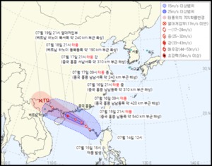 4호 태풍 탈림 발생…기상청 발표 이동 경로 보니