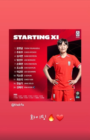 "파이팅"…손흥민, 2023 여자 축구 월드컵 대표팀 응원