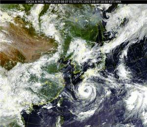6호 태풍 카눈, 10일 오전 경남남해안 상륙 후 한반도 관통 예상…전국에 강풍 영향