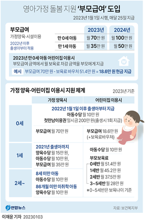 내년부터 10만원 아동수당과 별도로 매달 &apos;만0세 100만원·만1세 50만원&apos; 부모급여