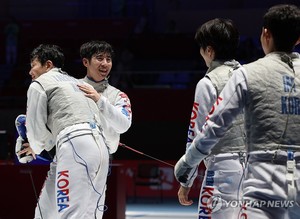 [1보] 한국 펜싱 남자 플뢰레, 아시안게임 단체전 2회 연속 금메달